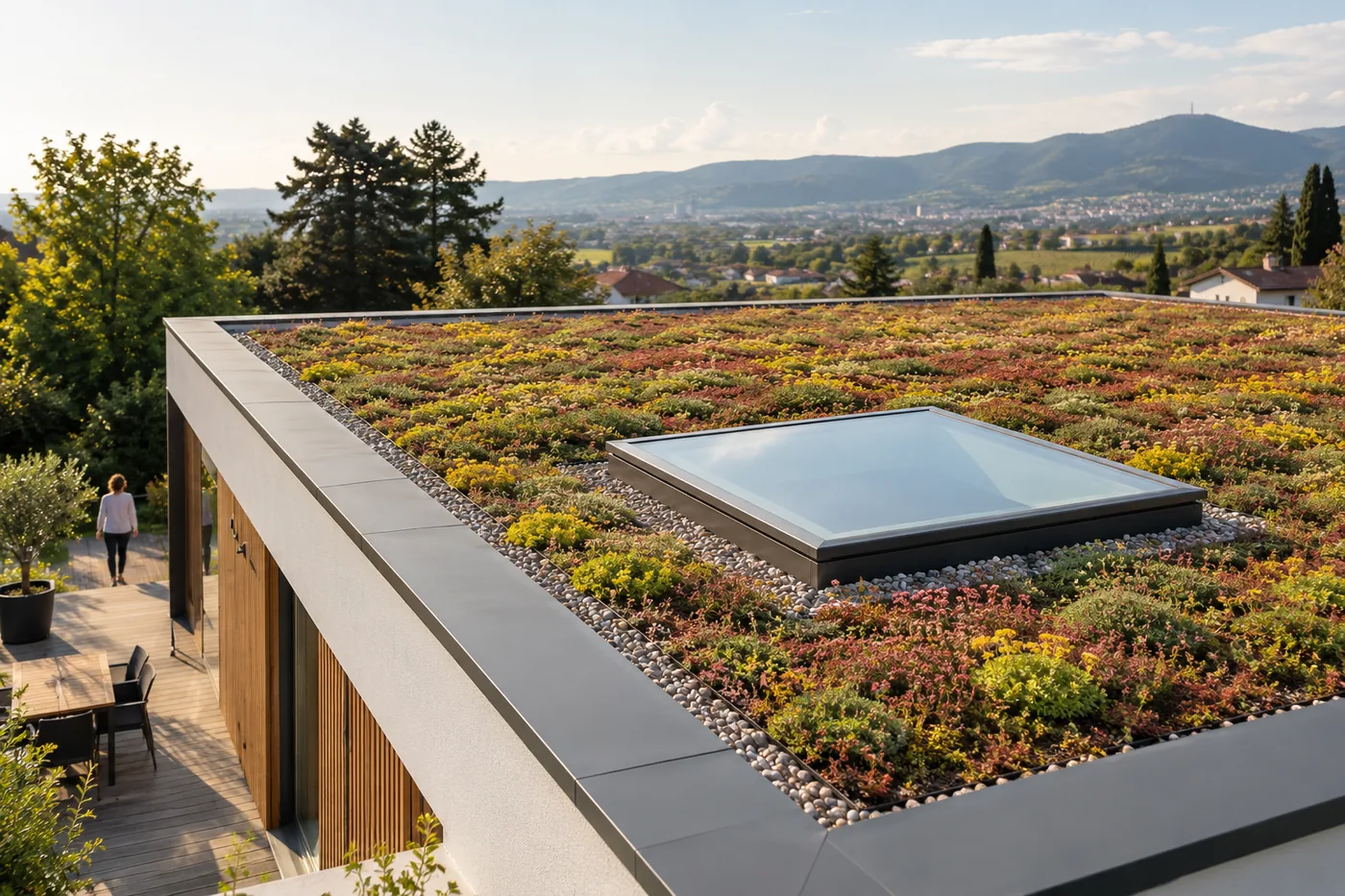 Gründach auf einem Neubau in Weinheim